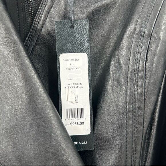BCBG MAXAZRIA Layla Asymmetric Faux Leather Dress - Picture 6 of 6